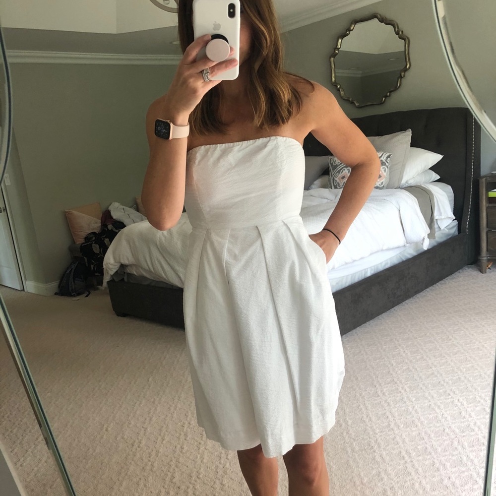 J.Crew White Strapless Dress